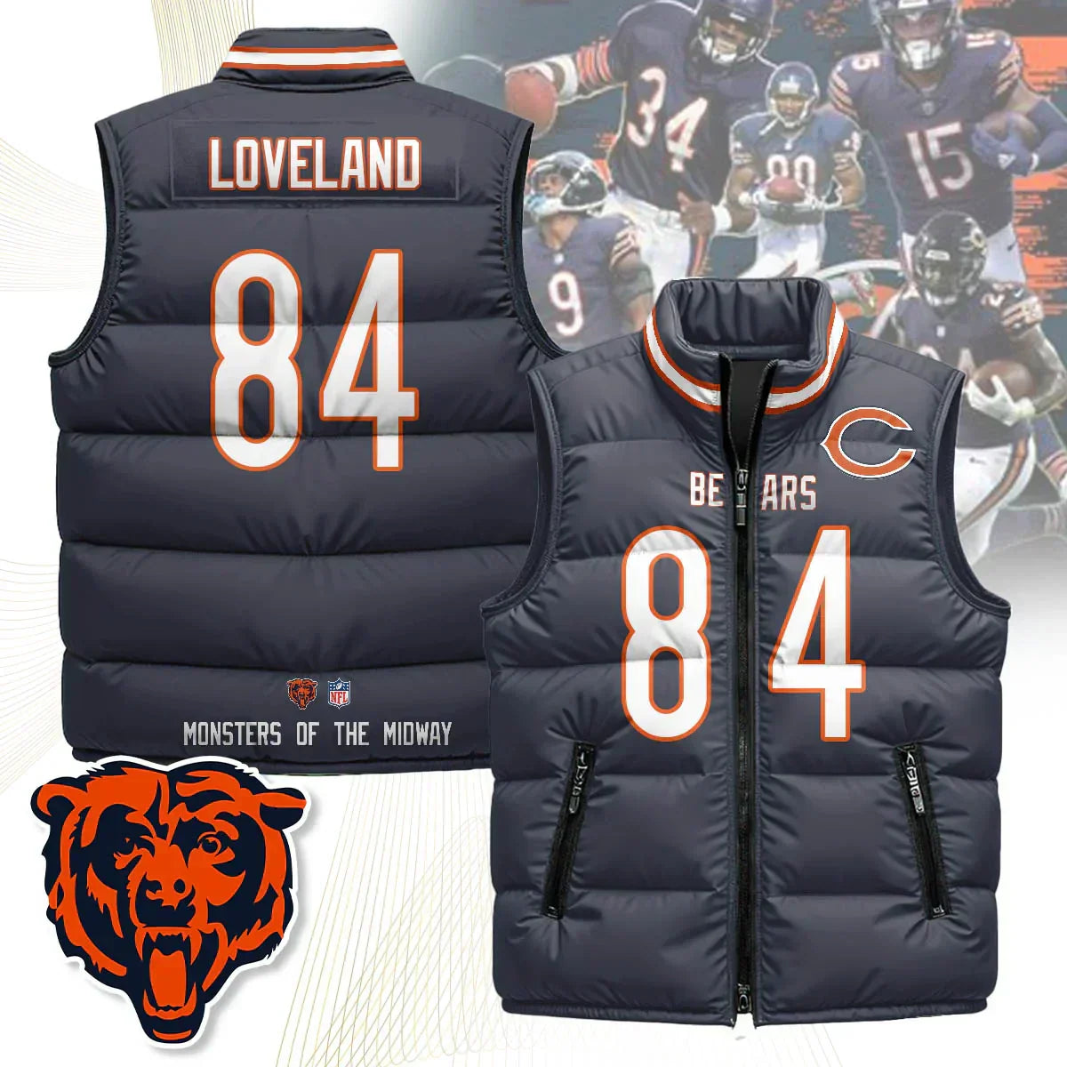 Chicago Bears Unisex Puffer Vest