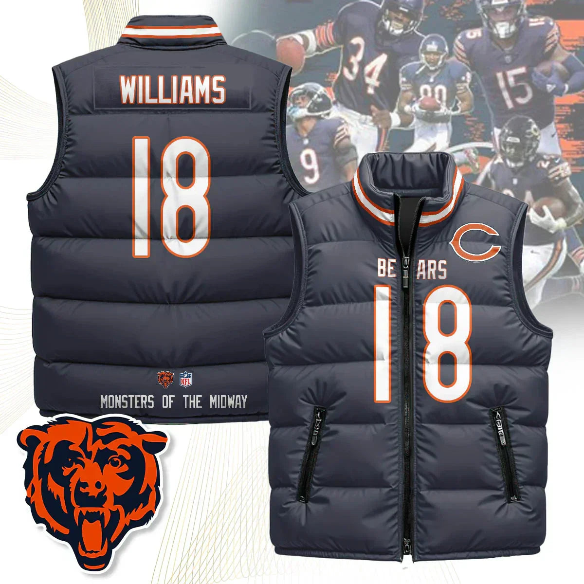 Chicago Bears Unisex Puffer Vest