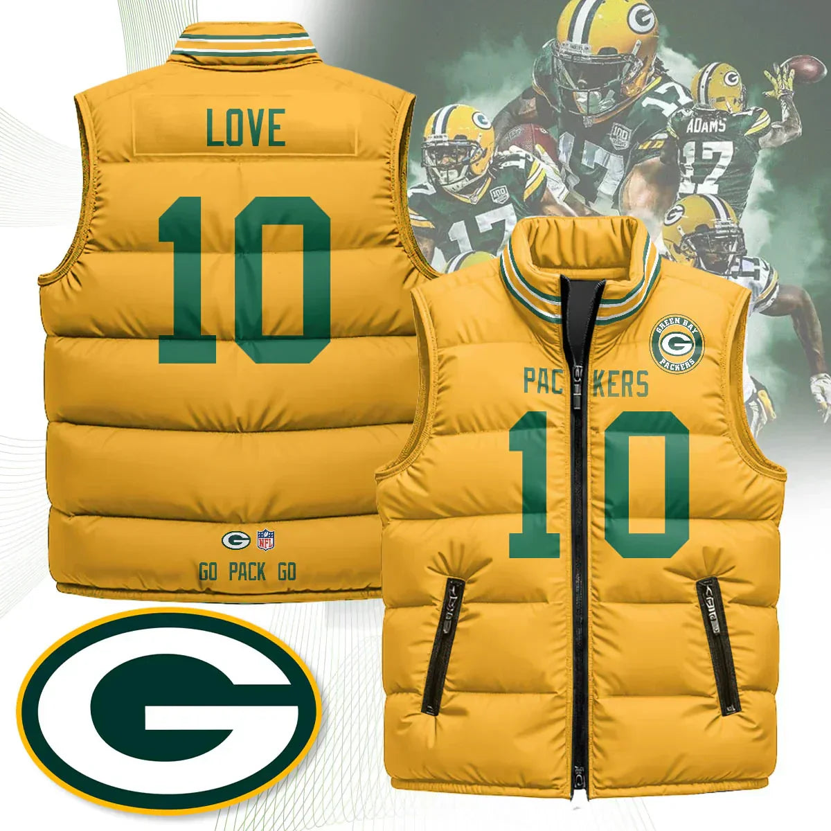 Green Bay Packers Unisex Puffer Vest