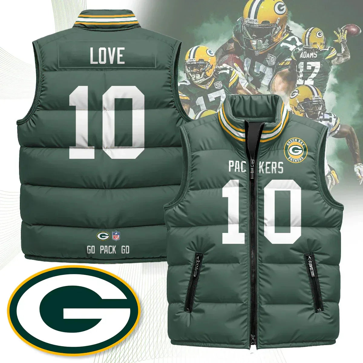 Green Bay Packers Unisex Puffer Vest