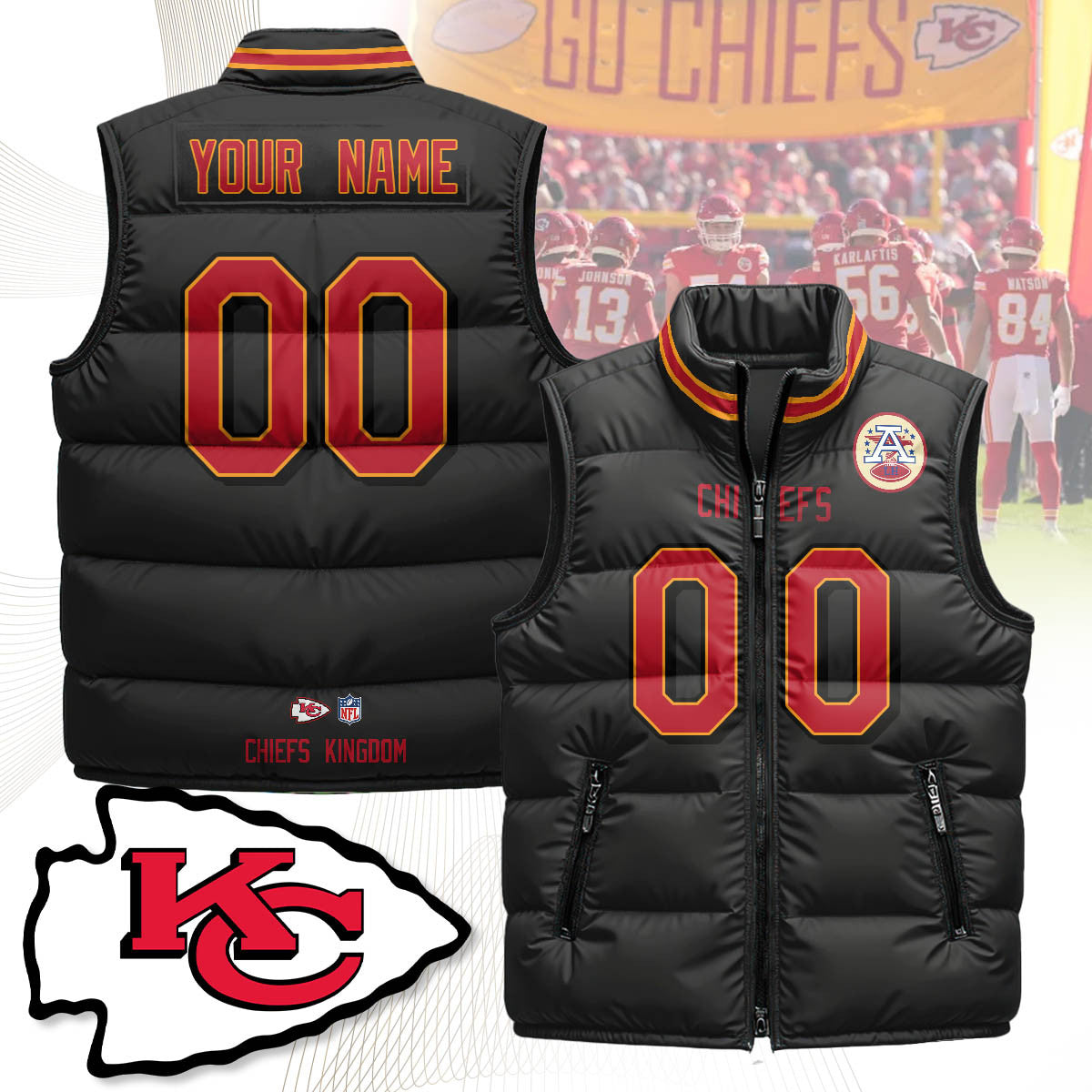 Kansas City Chiefs Unisex Puffer Vest