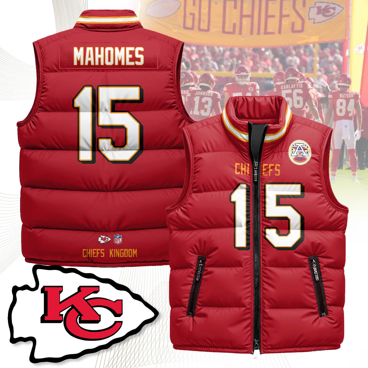 Kansas City Chiefs Unisex Puffer Vest