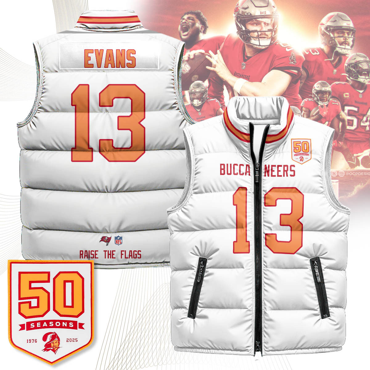 Tampa Bay Buccaneers Unisex Puffer Vest