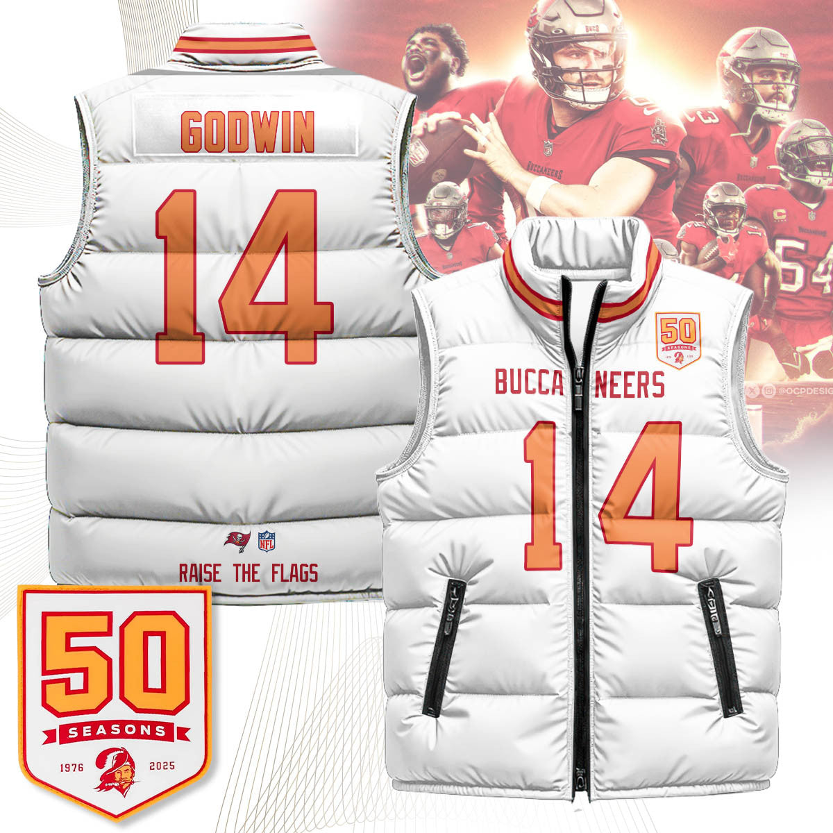 Tampa Bay Buccaneers Unisex Puffer Vest