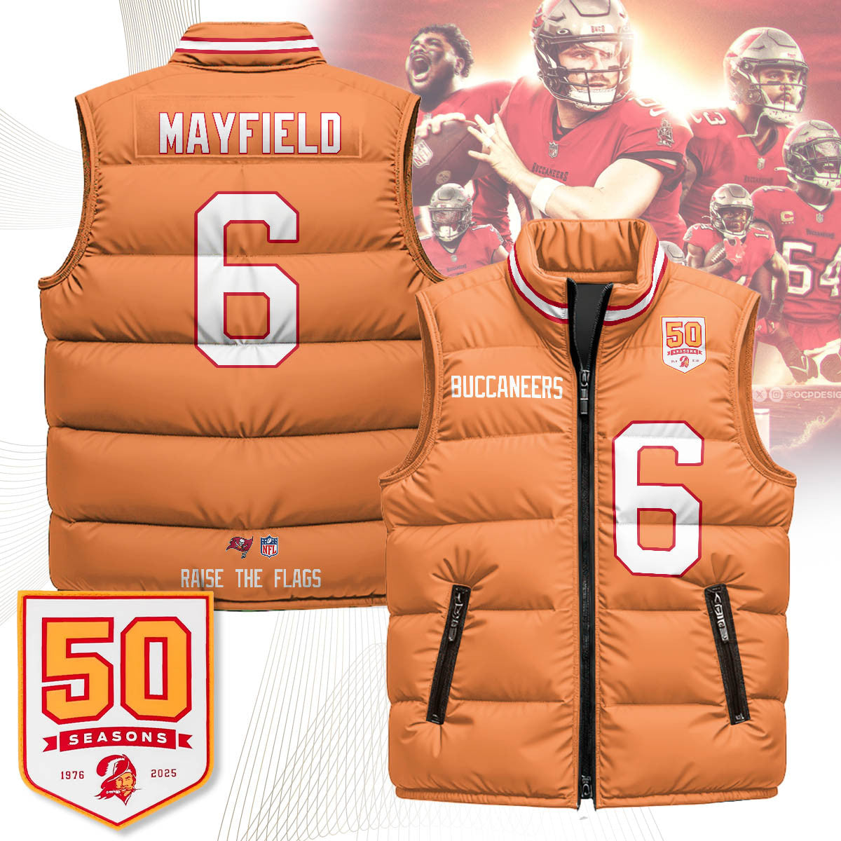 Tampa Bay Buccaneers Unisex Puffer Vest