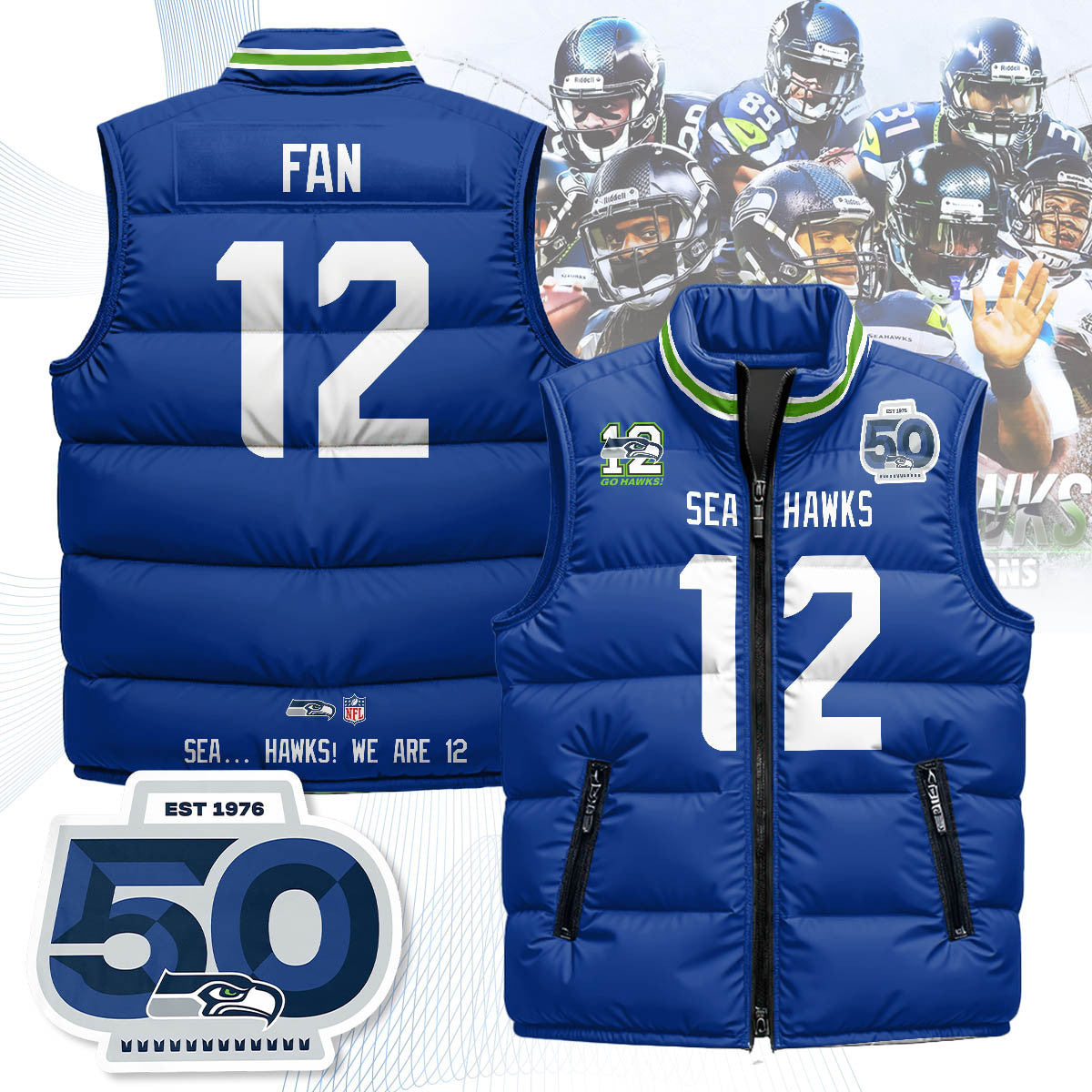 Seattle Seahawks Unisex Puffer Vest