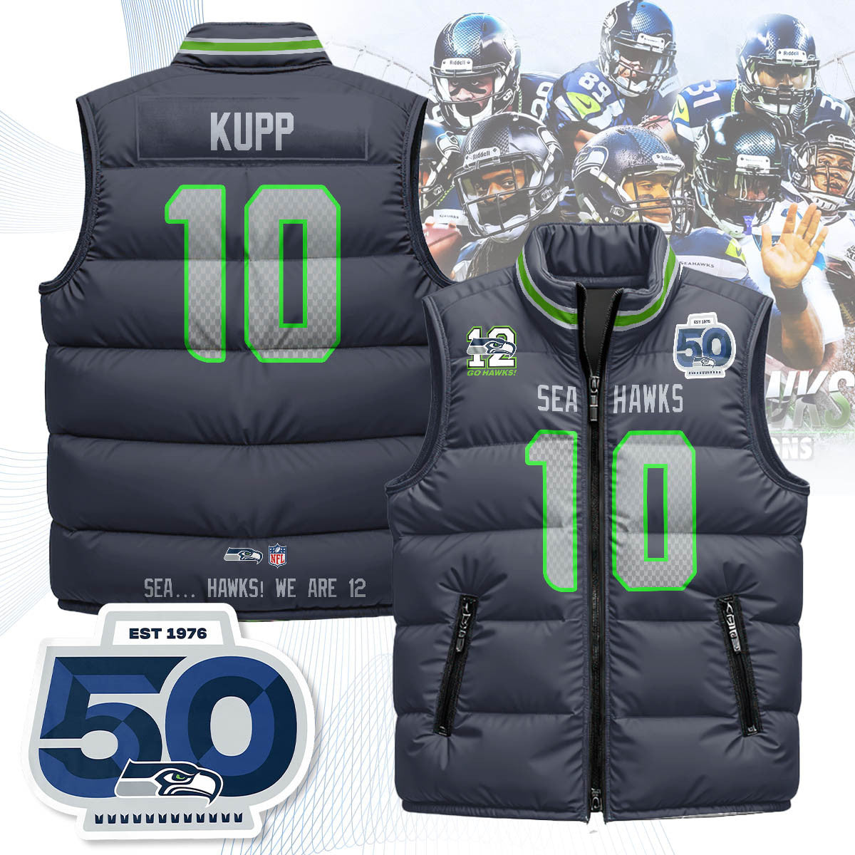 Seattle Seahawks Unisex Puffer Vest