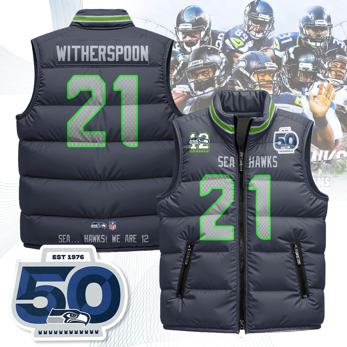 Seattle Seahawks Unisex Puffer Vest
