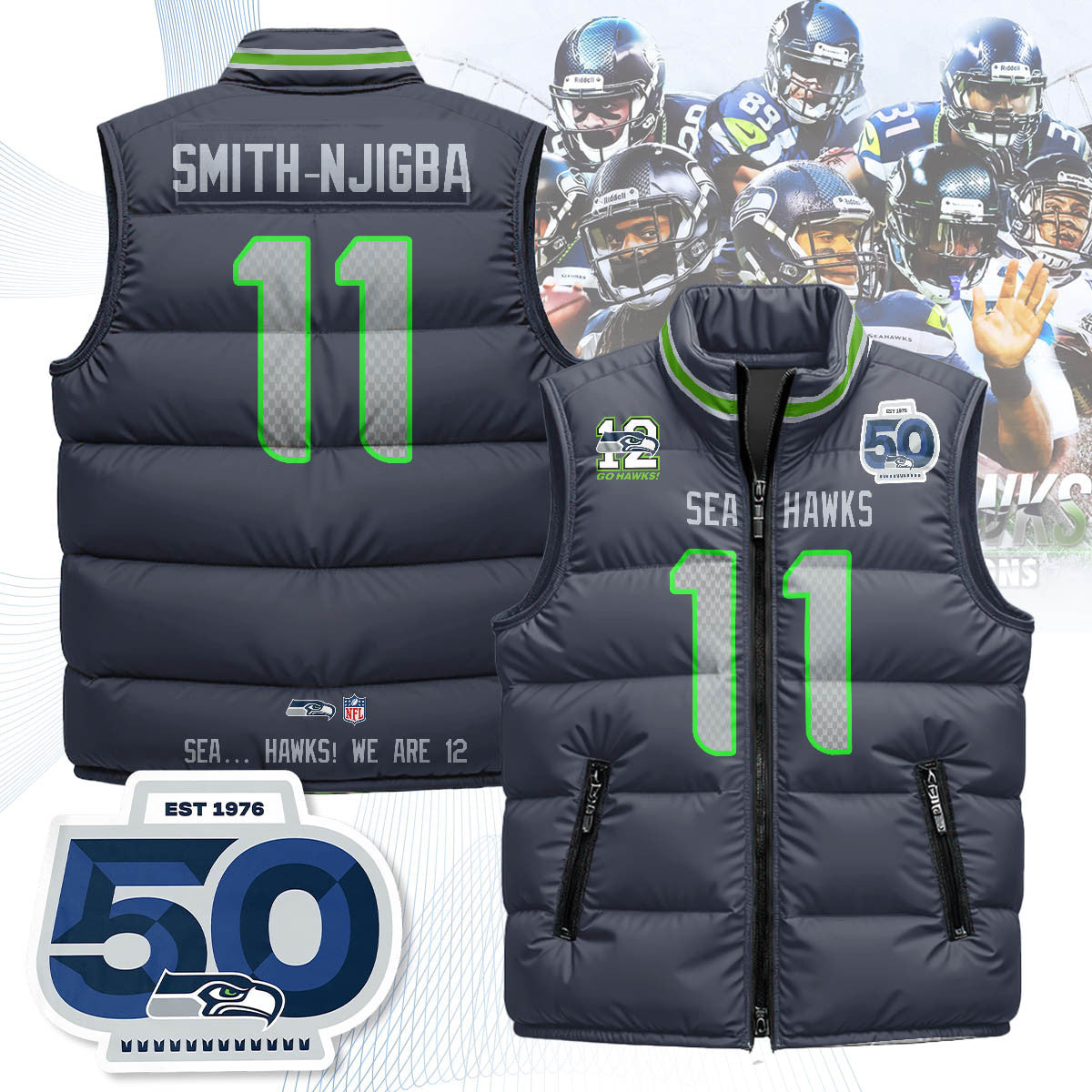 Seattle Seahawks Unisex Puffer Vest