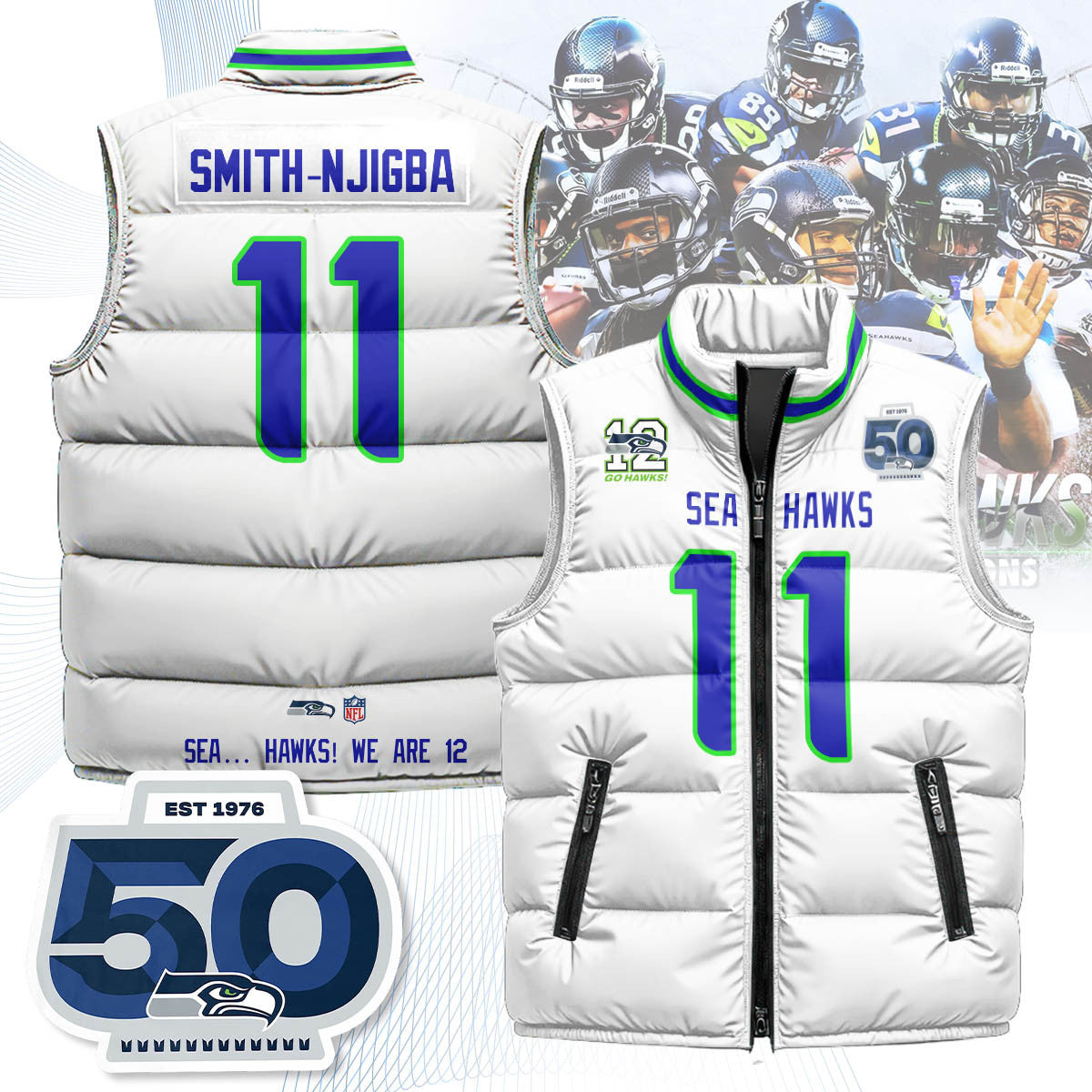 Seattle Seahawks Unisex Puffer Vest