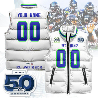 Custom Seattle Seahawks Unisex Puffer Vest