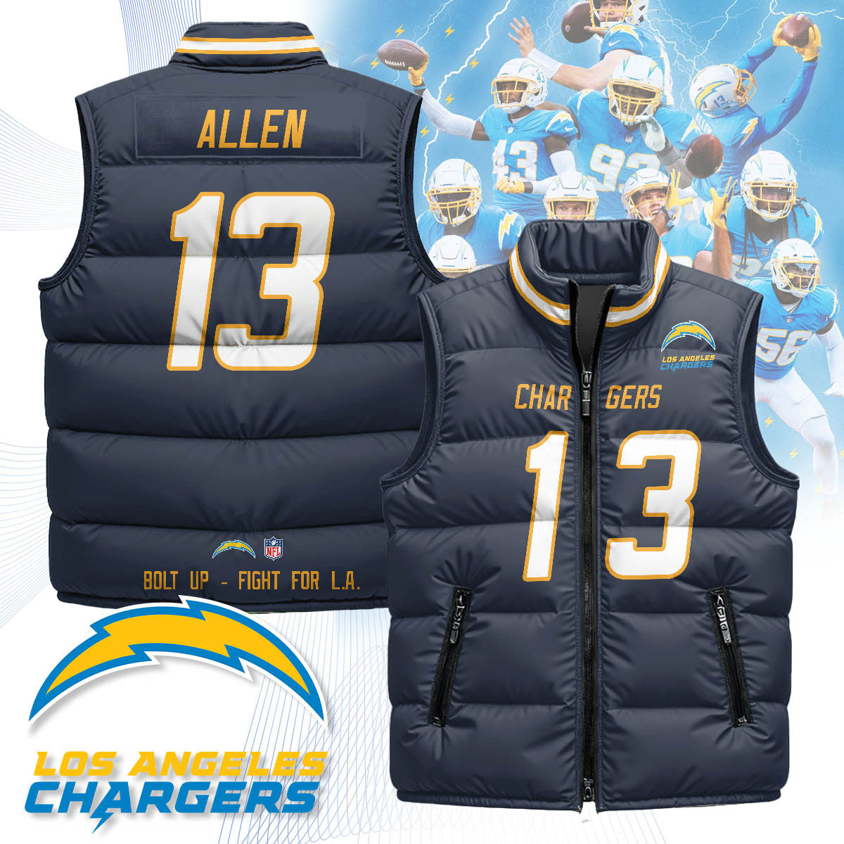 Los Angeles Chargers Unisex Puffer Vest