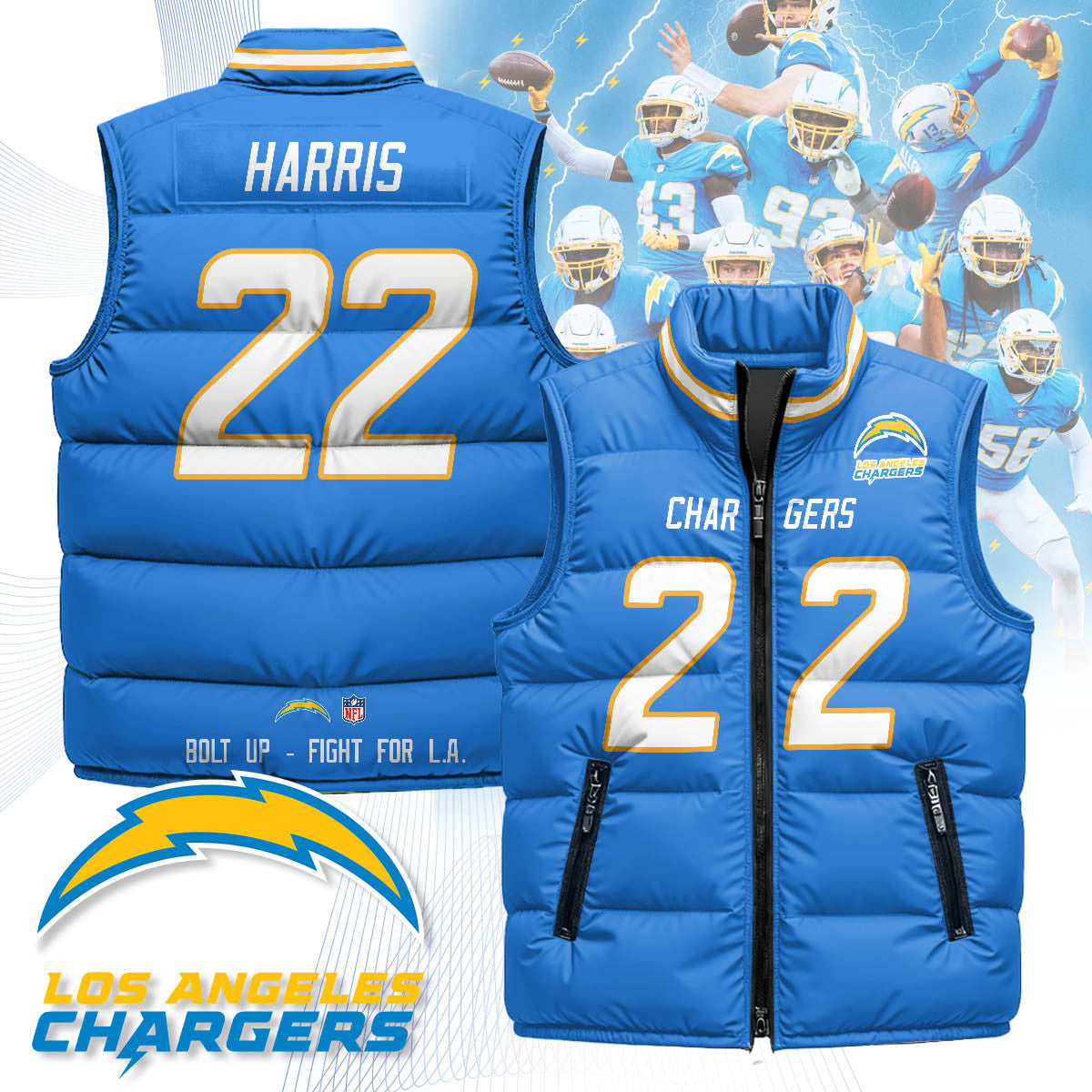 Los Angeles Chargers Unisex Puffer Vest