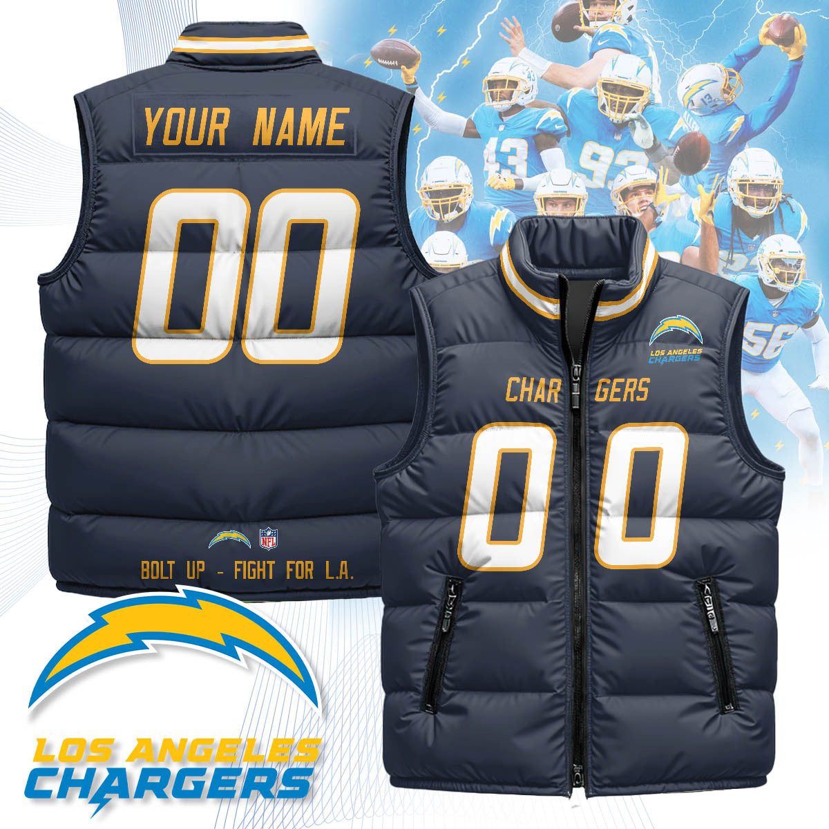 Los Angeles Chargers Unisex Puffer Vest