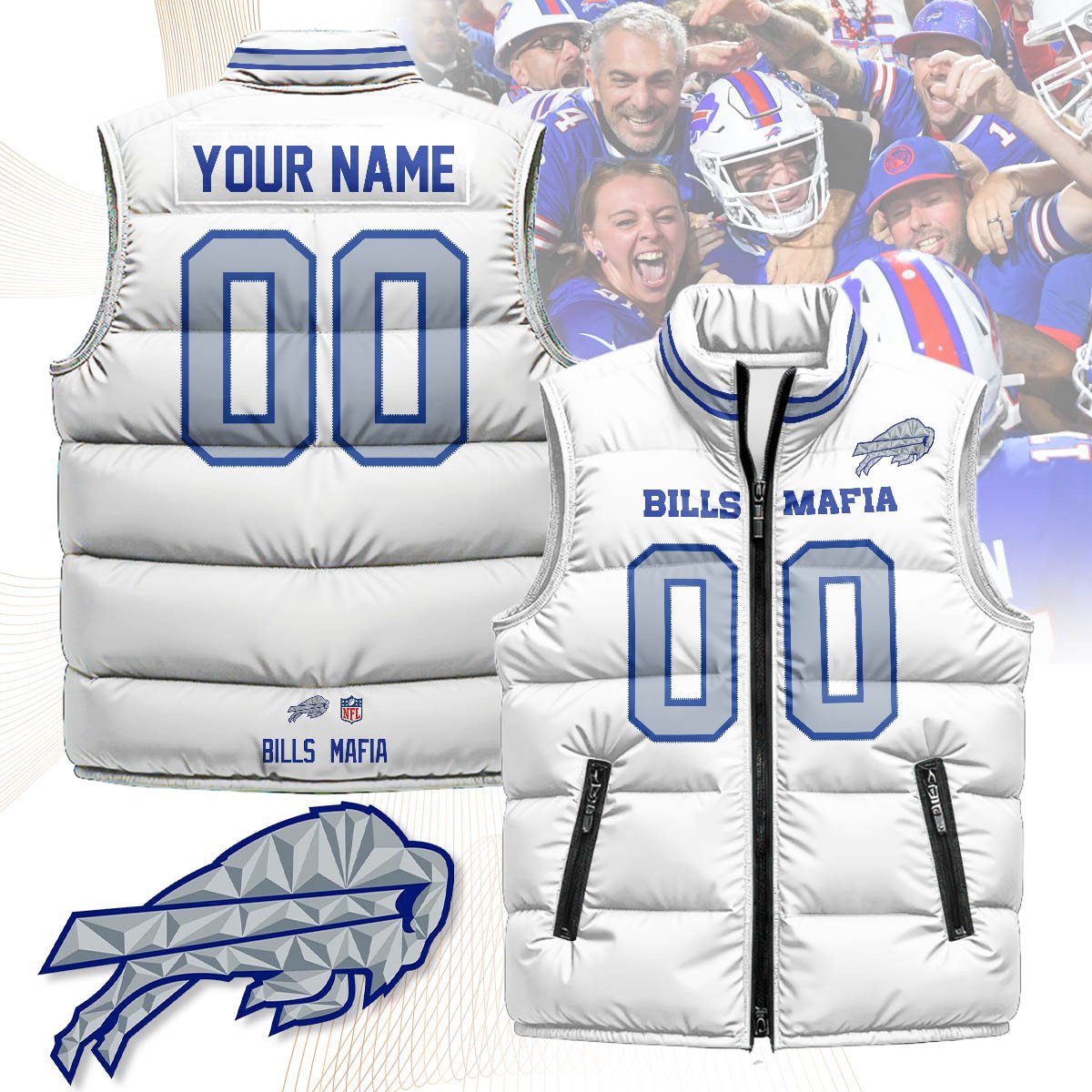 Custom Buffalo Bills Rivalry Series Puffer Vest