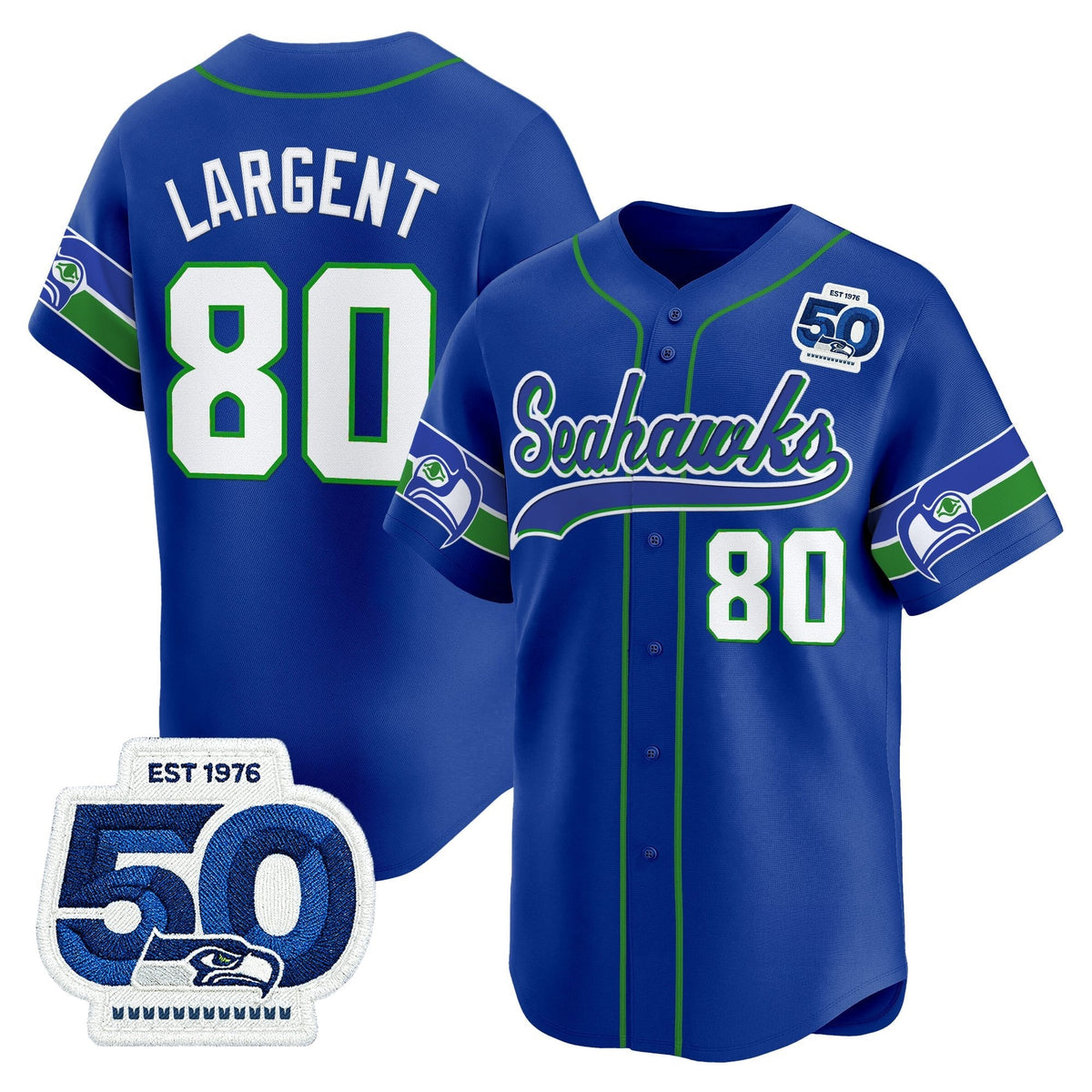 Men's Seattle Seahawks 50th Anniversary Vapor Baseball Jersey - All Stitched