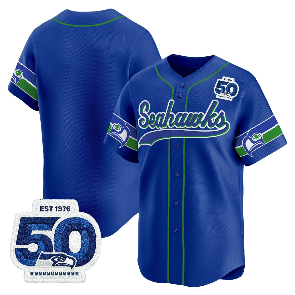 Men's Seattle Seahawks 50th Anniversary Vapor Baseball Jersey - All Stitched