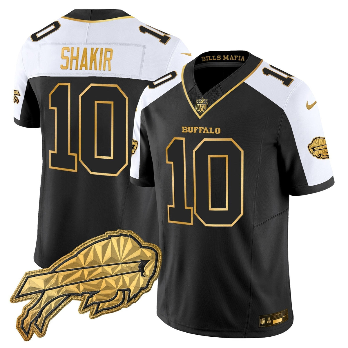 Men's Buffalo Bills 2025 "Rivalries" Gold Vapor Limited Jersey - All Stitched