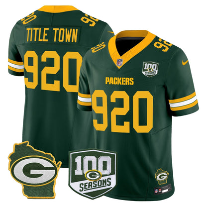 Men's Green Bay Packers 100th Season & Home Patch Vapor Limited Jersey - All Stitched