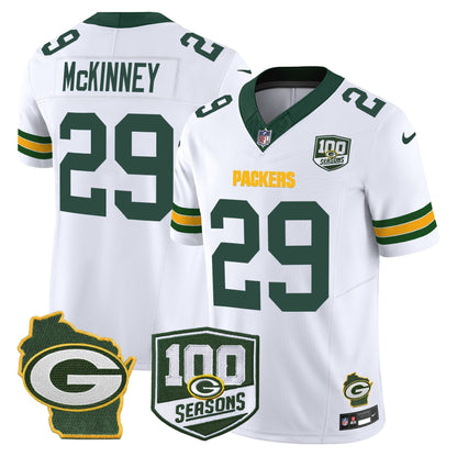 Men's Green Bay Packers 100th Season & Home Patch Vapor Limited Jersey - All Stitched