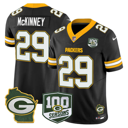 Men's Green Bay Packers 100th Season & Home Patch Vapor Limited Jersey - All Stitched