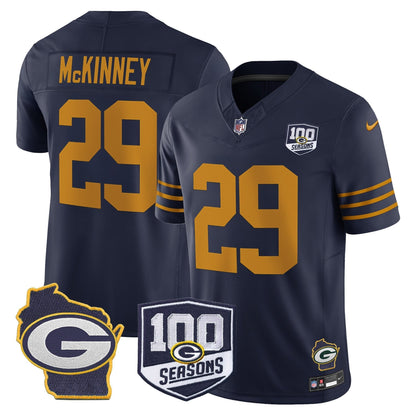 Men's Green Bay Packers 100th Season & Home Patch Vapor Limited Jersey - All Stitched