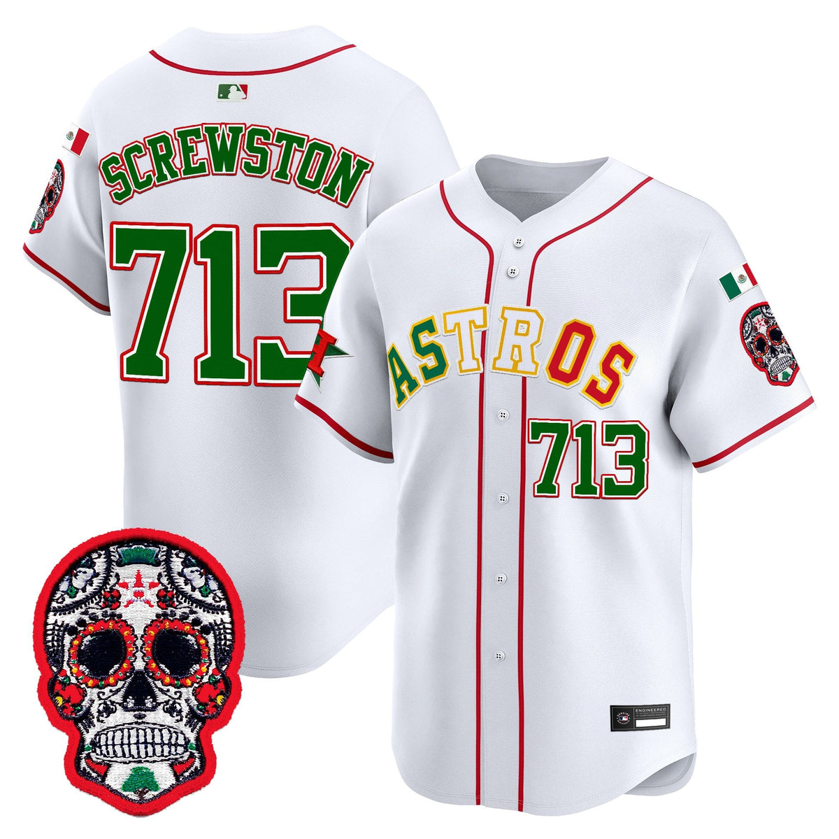 Men's Houston Astros Mexico 2025 'Día de los Muertos Edition' Vapor Premier Limited Jersey - All Stitched