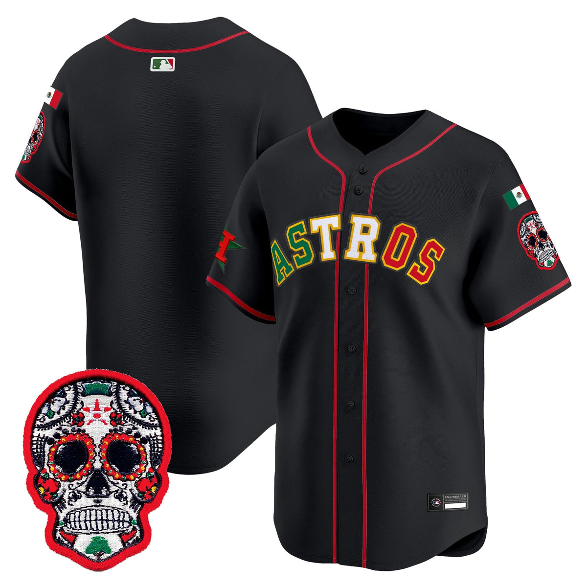 Men's Houston Astros Mexico 2025 'Día de los Muertos Edition' Vapor Premier Limited Jersey - All Stitched
