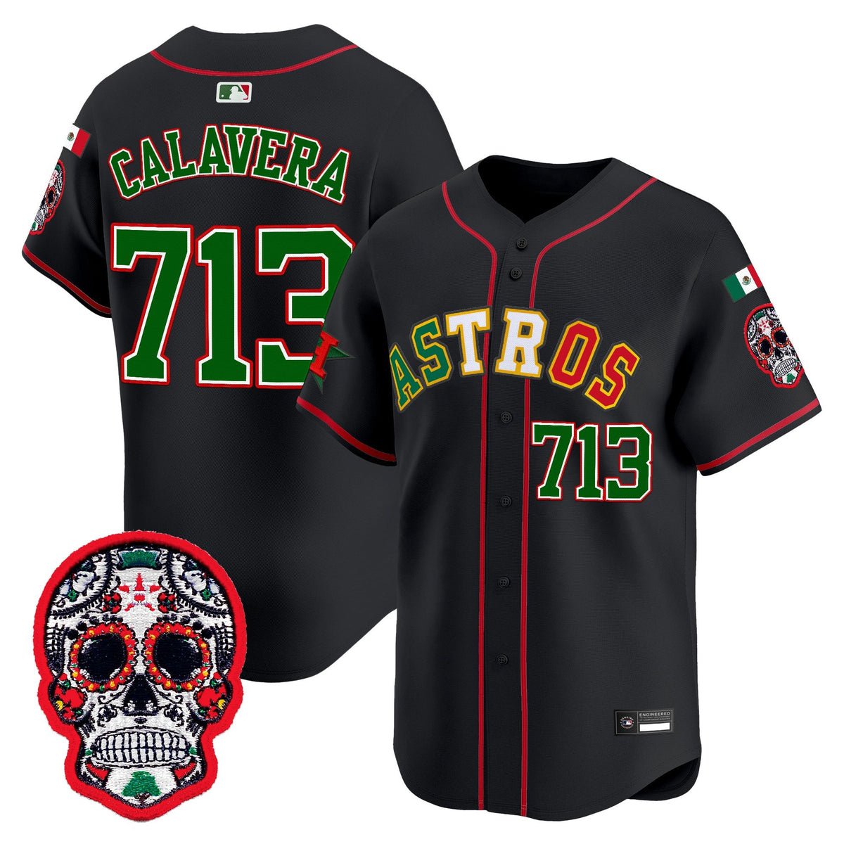 Men's Houston Astros Mexico 2025 'Día de los Muertos Edition' Vapor Premier Limited Jersey - All Stitched