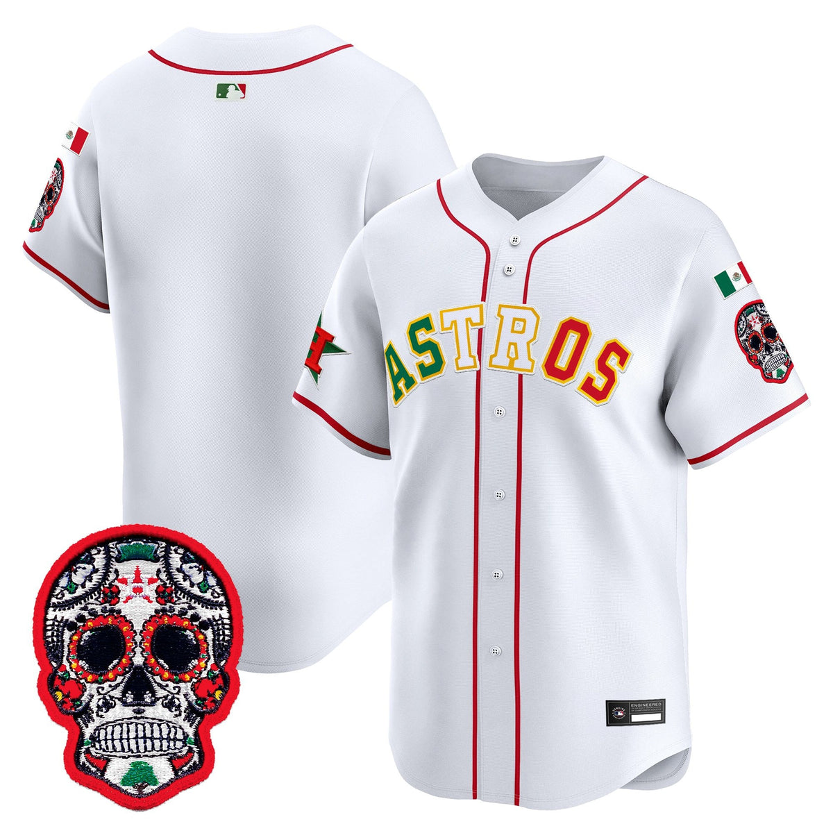 Men's Houston Astros Mexico 2025 'Día de los Muertos Edition' Vapor Premier Limited Jersey - All Stitched