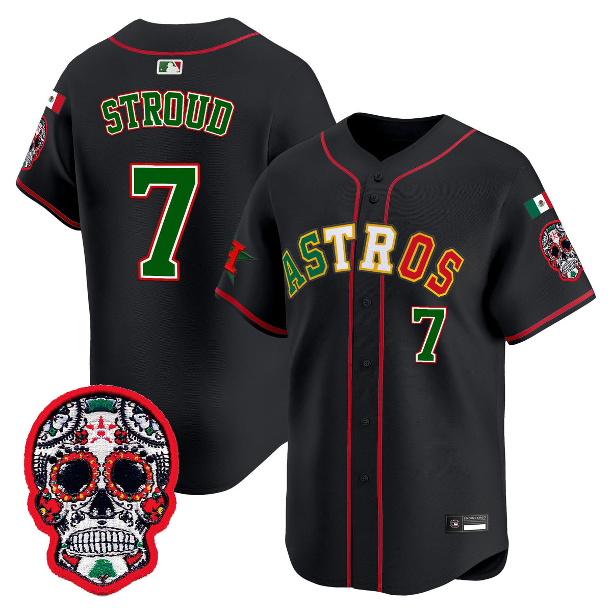 Men's Houston Astros Mexico 2025 'Día de los Muertos Edition' Vapor Premier Limited Jersey - All Stitched