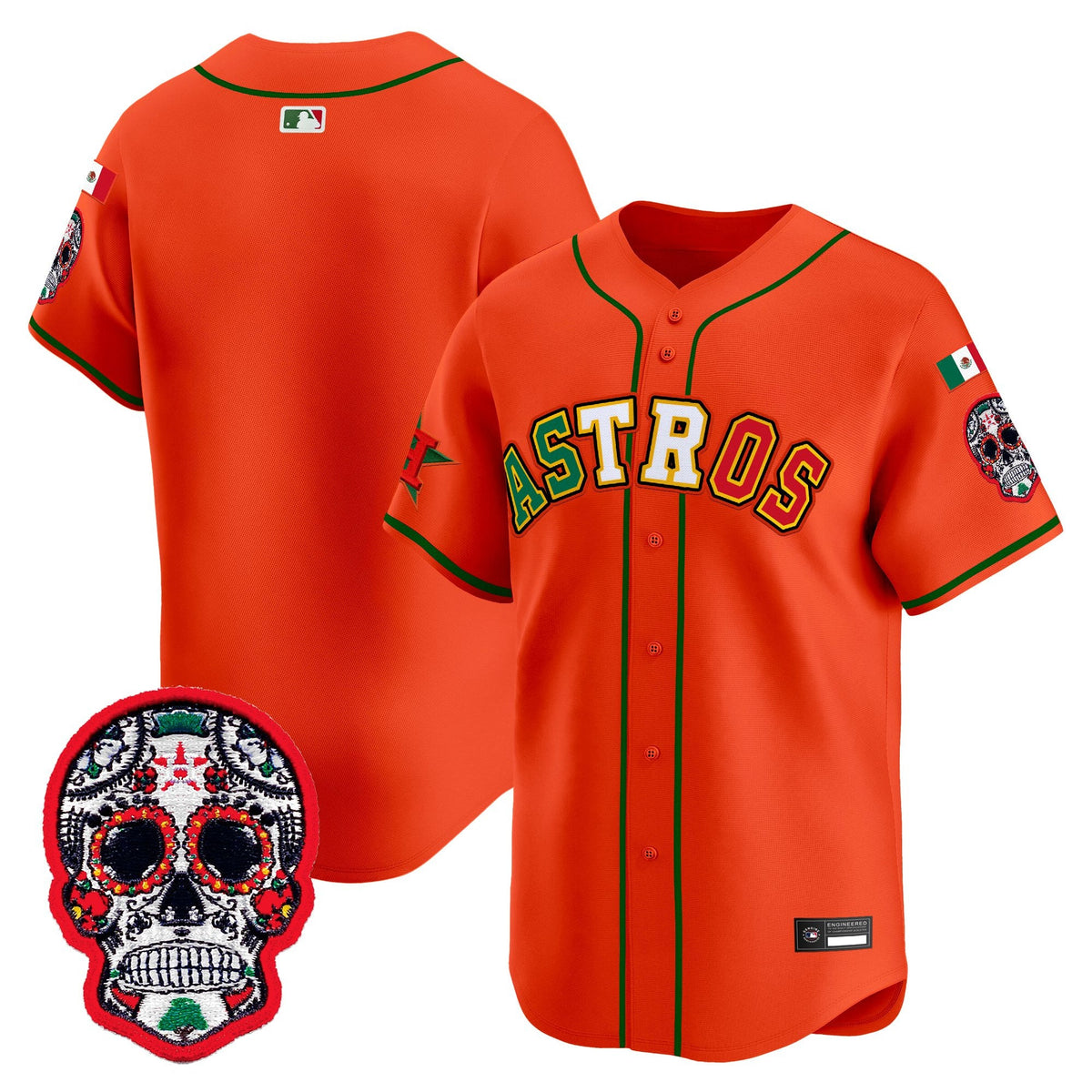 Men's Houston Astros Mexico 2025 'Día de los Muertos Edition' Vapor Premier Limited Jersey - All Stitched