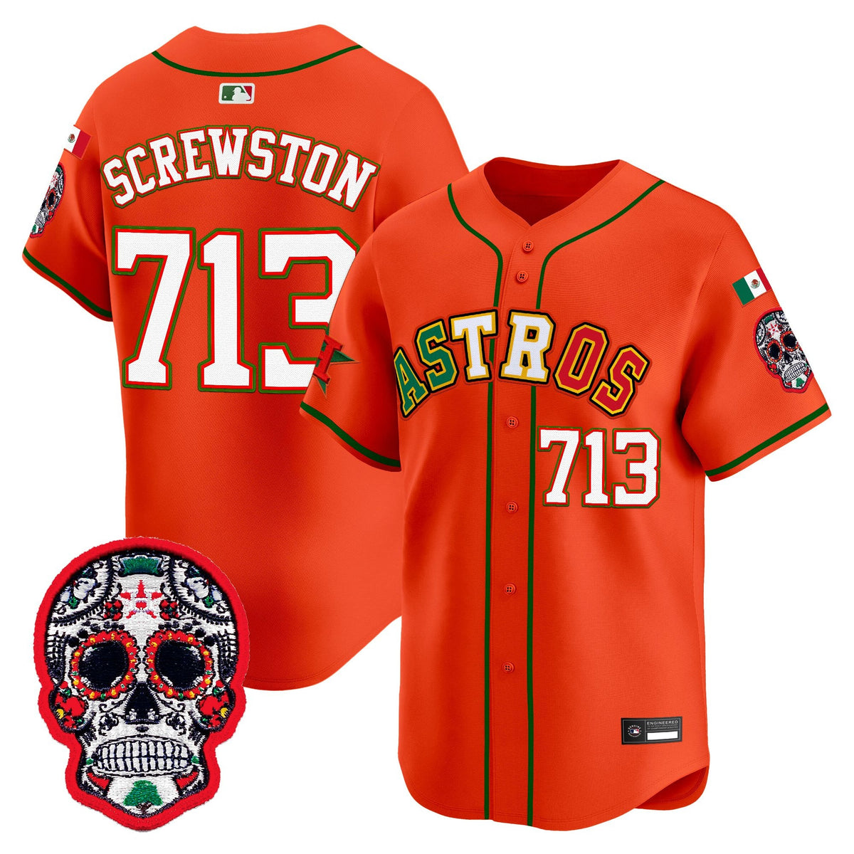 Men's Houston Astros Mexico 2025 'Día de los Muertos Edition' Vapor Premier Limited Jersey - All Stitched