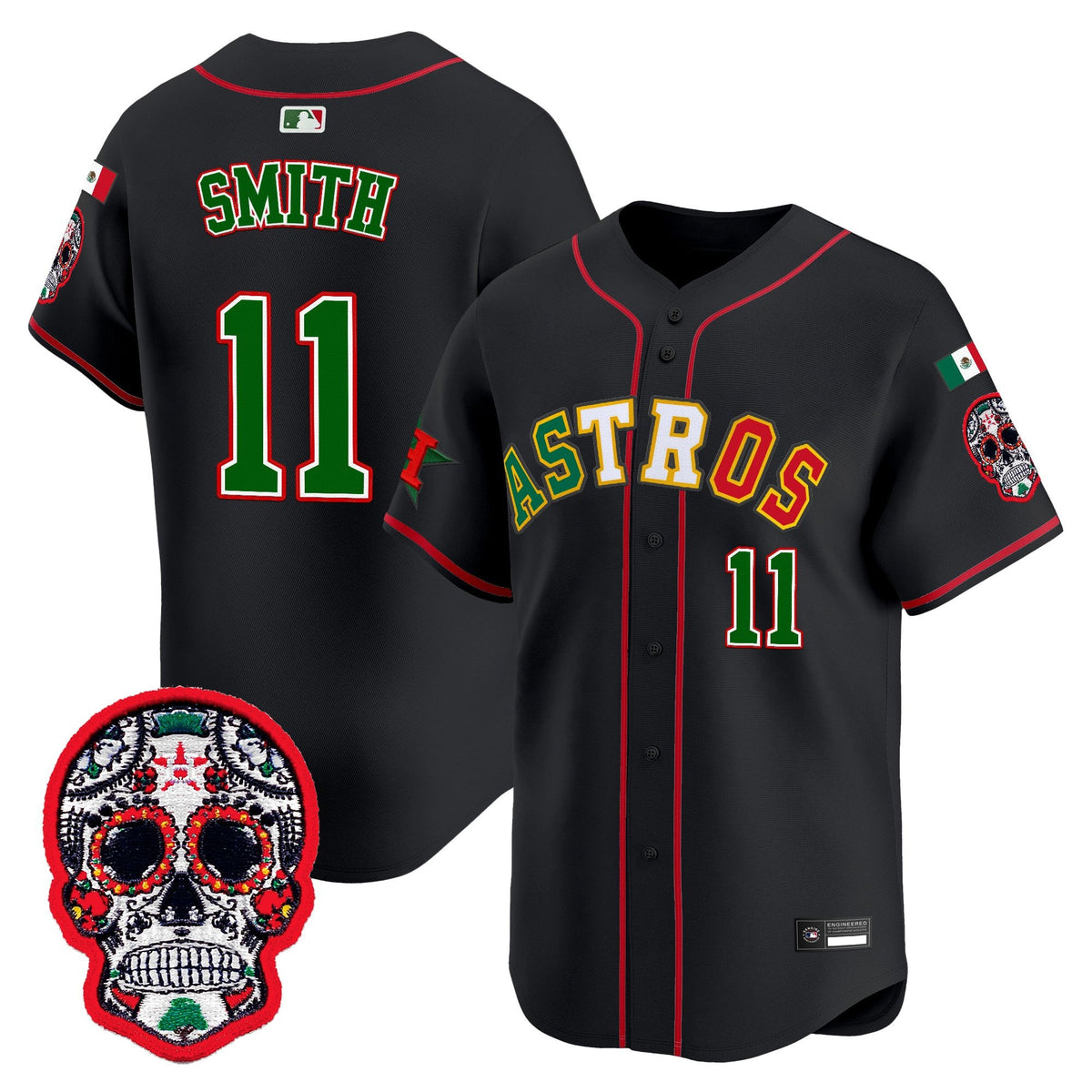Men's Houston Astros Mexico 2025 'Día de los Muertos Edition' Vapor Premier Limited Jersey - All Stitched