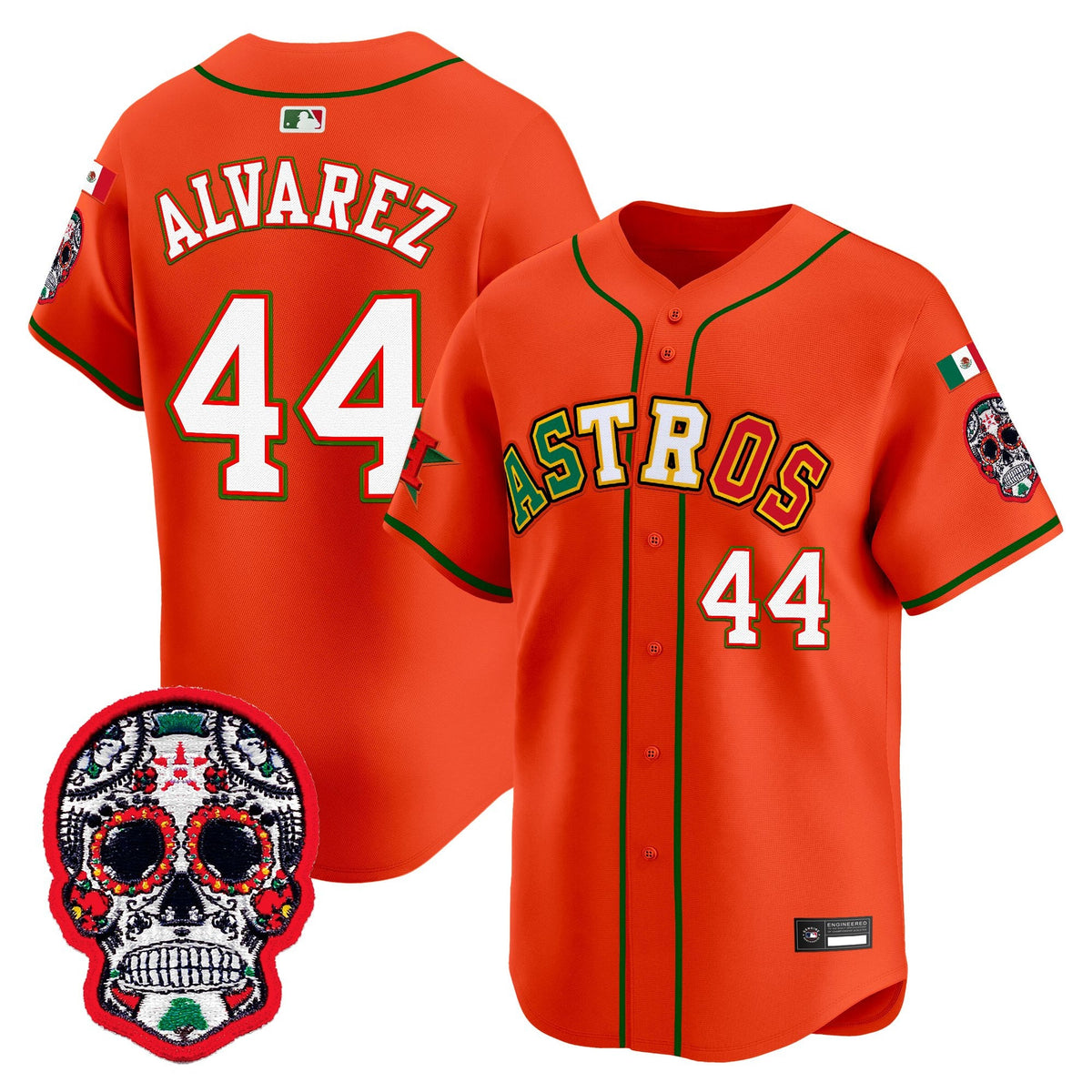 Men's Houston Astros Mexico 2025 'Día de los Muertos Edition' Vapor Premier Limited Jersey - All Stitched