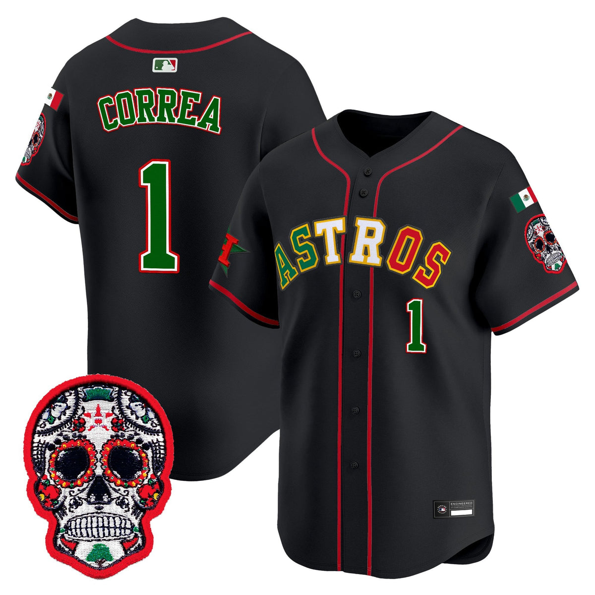 Men's Houston Astros Mexico 2025 'Día de los Muertos Edition' Vapor Premier Limited Jersey - All Stitched