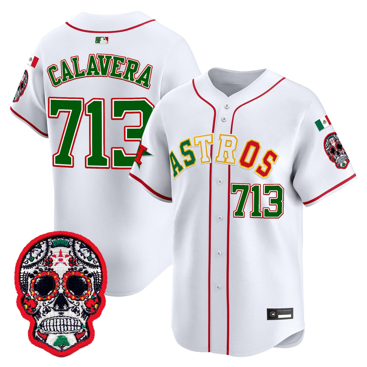 Men's Houston Astros Mexico 2025 'Día de los Muertos Edition' Vapor Premier Limited Jersey - All Stitched