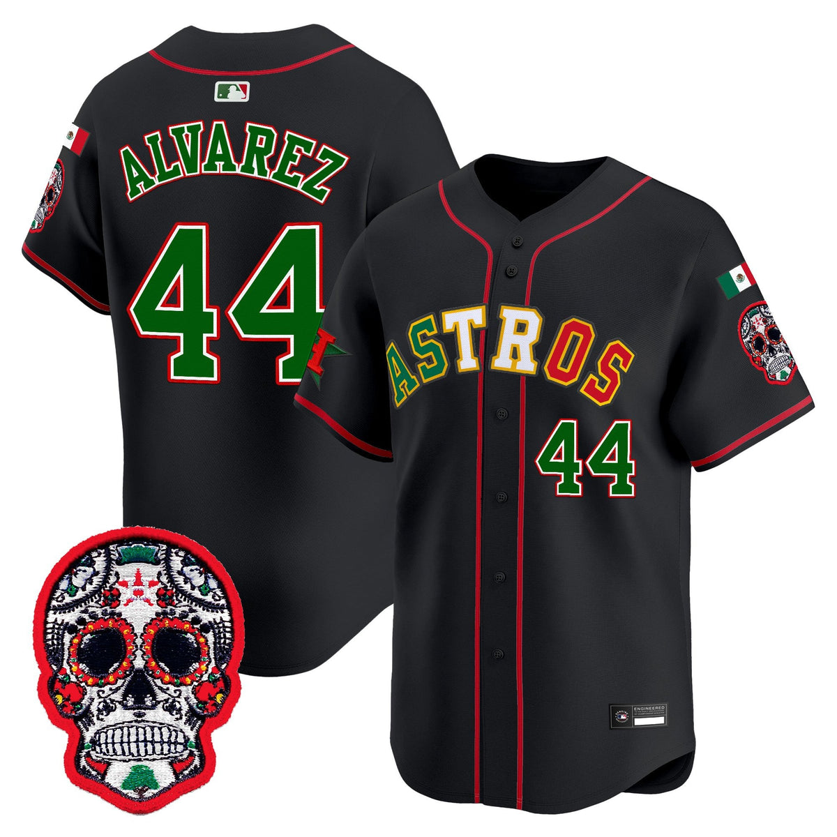 Men's Houston Astros Mexico 2025 'Día de los Muertos Edition' Vapor Premier Limited Jersey - All Stitched