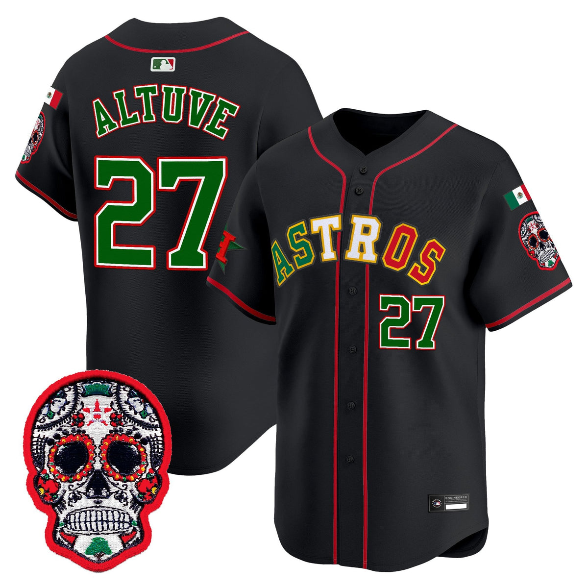 Men's Houston Astros Mexico 2025 'Día de los Muertos Edition' Vapor Premier Limited Jersey - All Stitched