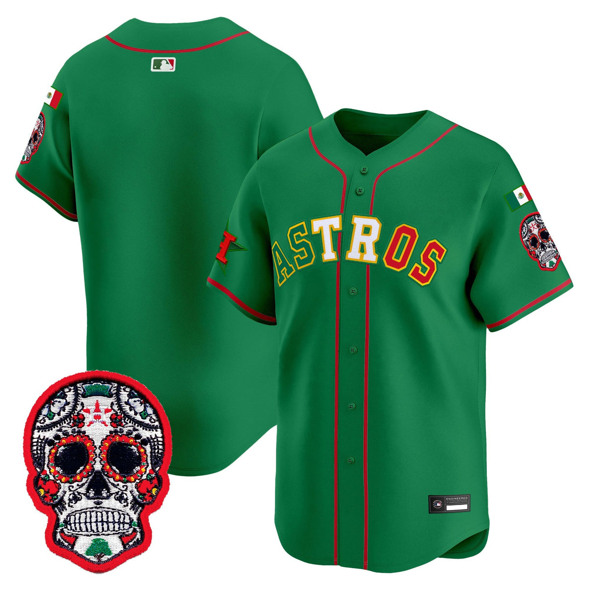 Men's Houston Astros Mexico 2025 'Día de los Muertos Edition' Vapor Premier Limited Jersey - All Stitched