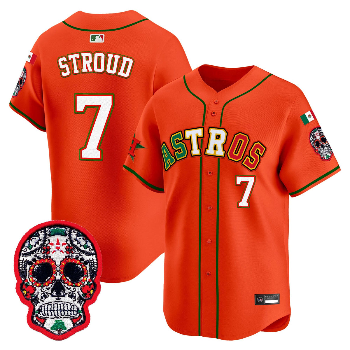 Men's Houston Astros Mexico 2025 'Día de los Muertos Edition' Vapor Premier Limited Jersey - All Stitched