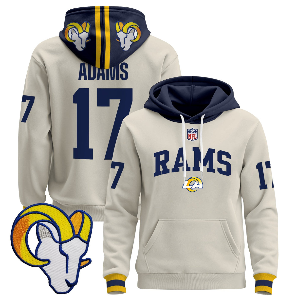 Men's Los Angeles Rams 2025 Premium Pullover Hoodie V2 - All Stitched