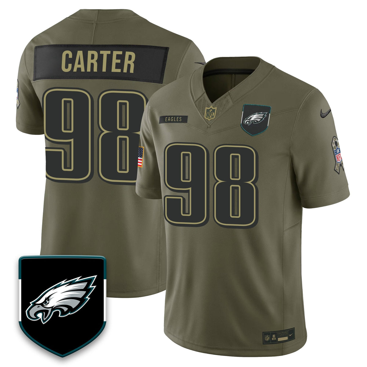 Philadelphia Eagles 2025 Salute to Service Limited Jersey - All Stitched