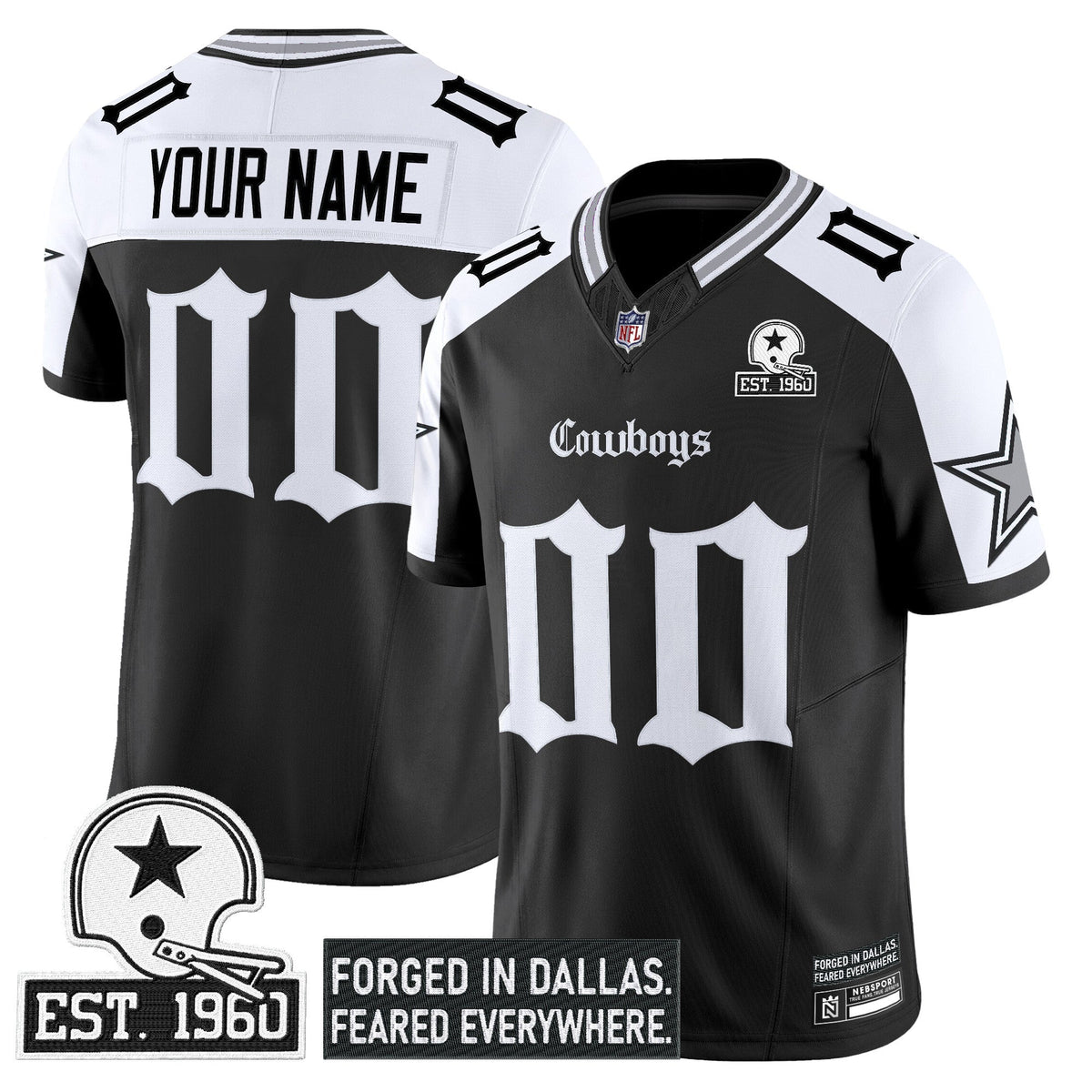 Dallas Cowboys 'Gothic Lone Star Edition' Vapor Limited Custom Jersey - All Stitched