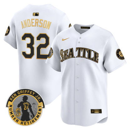 Men's Seattle Mariners 2025 Ken Griffey Jr. Patch Vapor Premier Limited Jersey - All Stitched