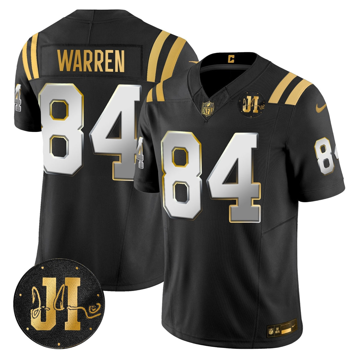 Men's Indianapolis Colts 2025 Jim Irsay Patch Gold Vapor Limited Jersey - All Stitched