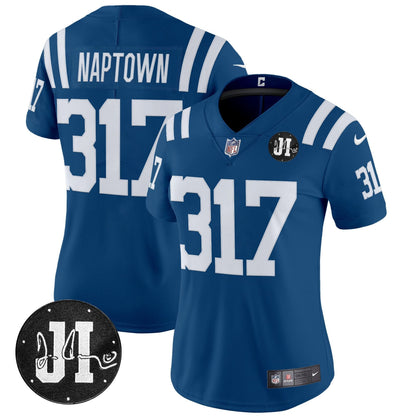 Women's Indianapolis Colts 2025 Jim Irsay Patch Vapor Limited Jersey - All Stitched