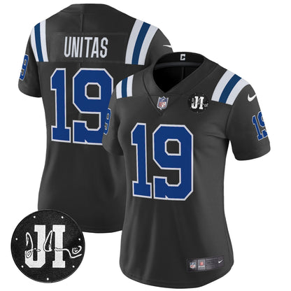 Women's Indianapolis Colts 2025 Jim Irsay Patch Vapor Limited Jersey - All Stitched