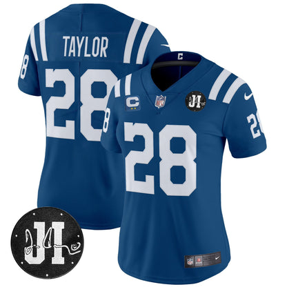 Women's Indianapolis Colts 2025 Jim Irsay Patch Vapor Limited Jersey - All Stitched