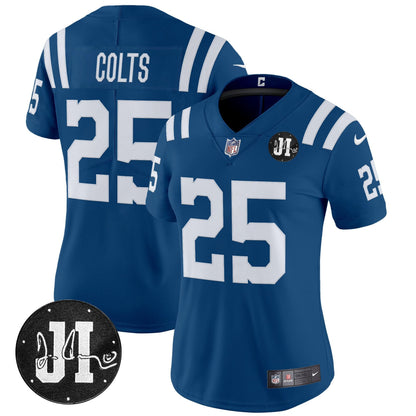 Women's Indianapolis Colts 2025 Jim Irsay Patch Vapor Limited Jersey - All Stitched